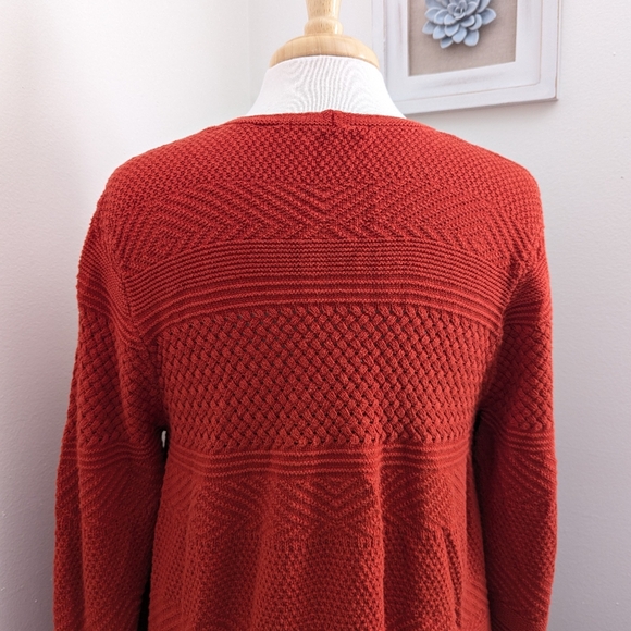 Eight Eight Eight Oversized Crochet Knit Sweater Burnt Orange XL - Picture 7 of 9
